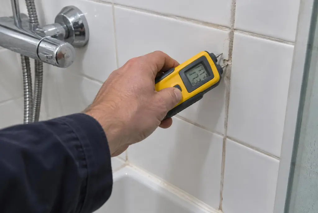 Lekdetectie Wolvega – vochtmeter op badkamertegels bij de douche